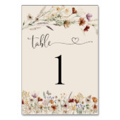 Boho Tiny Wildflower Bruiloft Tafelnummer (Voorkant)