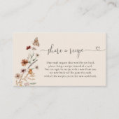 Boho Tiny Wildflower Bruiloftsfeest Recept Verzoek Informatiekaartje (Voorkant)