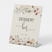 Boho Tiny Wildflower Dessert Bar Teken Reclamebord Met Voetstuk (Voorkant)