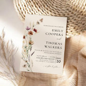 Boho Tiny Wildflower huwelijksceremonie uitnodigin Kaart