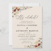 Boho Tiny Wildflower huwelijksceremonie uitnodigin Kaart (Voorkant)