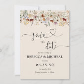 Boho Tiny Wildflower Sla de datum Kaart (Voorkant)