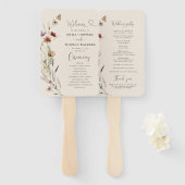 Boho Tiny Wildflower Trouwprogramma Hand Fan Handwaaier (Voorkant en achterkant)