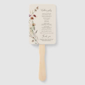 Boho Tiny Wildflower Trouwprogramma Hand Fan Handwaaier (Achterkant)