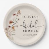 Boho Tiny Wildflower Vrijgezellenfeest Papier Bord (Voorkant)