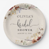 Boho Tiny Wildflower Vrijgezellenfeest Papier Bord (Voorkant)