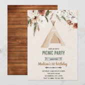 Boho tipi douche verjaardag kaart (Voorkant / Achterkant)