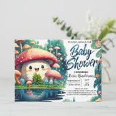 Boho Toadstool Enchantment Baby shower Kaart (Staand voorkant)