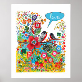 Boho Tortelduifjes Poster