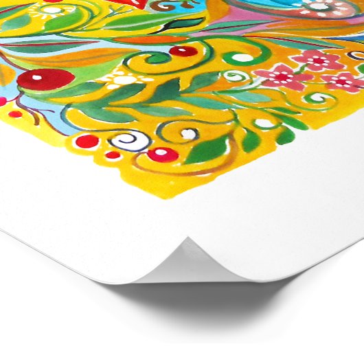 Boho Tortelduifjes Poster (Hoek)