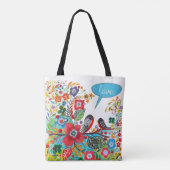 Boho Tortelduifjes Tote Bag (Achterkant)