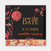Boho Tortelduifjes Wedding Save the Date Magneet (Voorkant)