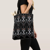 Boho Totem Patroon Zwarte Tote Tas (Dichtbij)