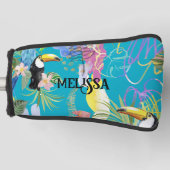Boho Toucan Tropical Floral Golfheadcover (Voorkant)