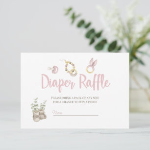Boho Toys Baby shower Girl Diaper Raffle Card Kaart