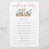Boho Toys Pink Wishes for Baby shower Game (Voorkant)