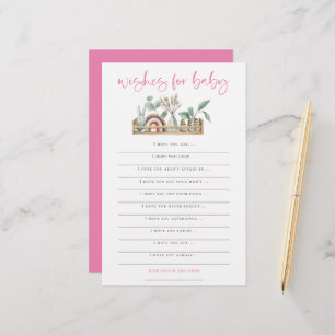 Boho Toys Pink Wishes for Baby shower Game