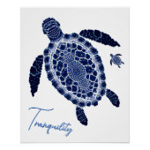 Boho Tranquility Zee Turtle Family Glossy Poster (Voorkant)