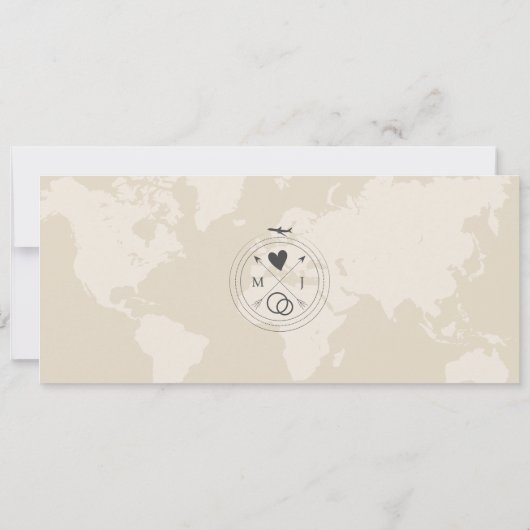 Boho Travel Boarding Pass Bestemming Opslaan van d Kaart (Achterkant)