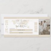 Boho Travel Boarding Pass Bestemming Opslaan van d Kaart (Voorkant)