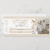 Boho Travel Boarding Pass Bestemming Opslaan van d Kaart (Voorkant)