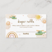Boho Travel Helicopter Diaper Raffle Baby Shower Informatiekaartje (Voorkant)