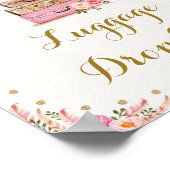 Boho Travel Miss to Mrs Bloemenkoffertaflevering Poster (Hoek)