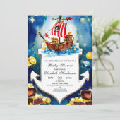 Boho Treasure Pirate Baby shower Kaart (Staand voorkant)