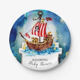 Boho Treasure Pirate Baby shower Papieren Bordje