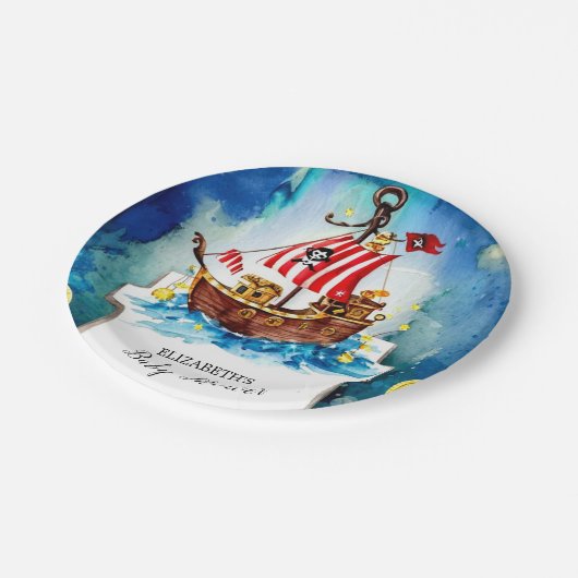 Boho Treasure Pirate Baby shower Papieren Bordje (Gekanteld)