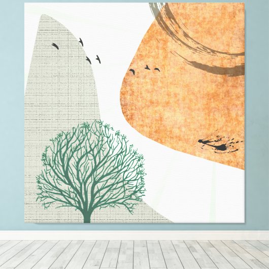 Boho Tree Canvas Afdruk (Insitu (Houten vloer))