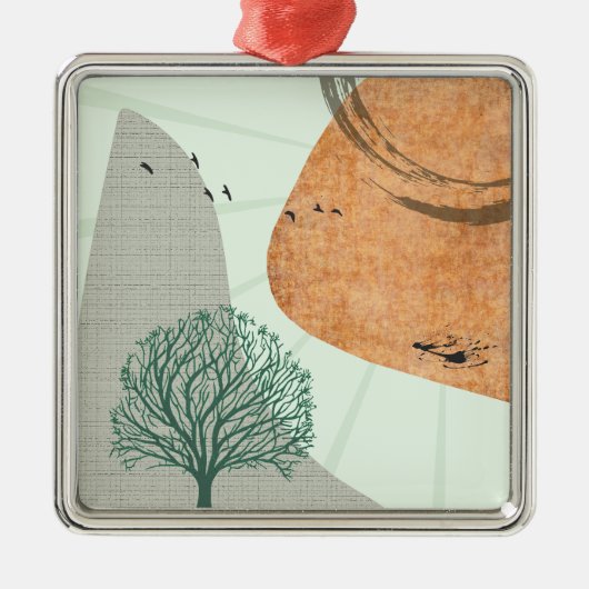 Boho Tree Metalen Ornament (Voorkant)