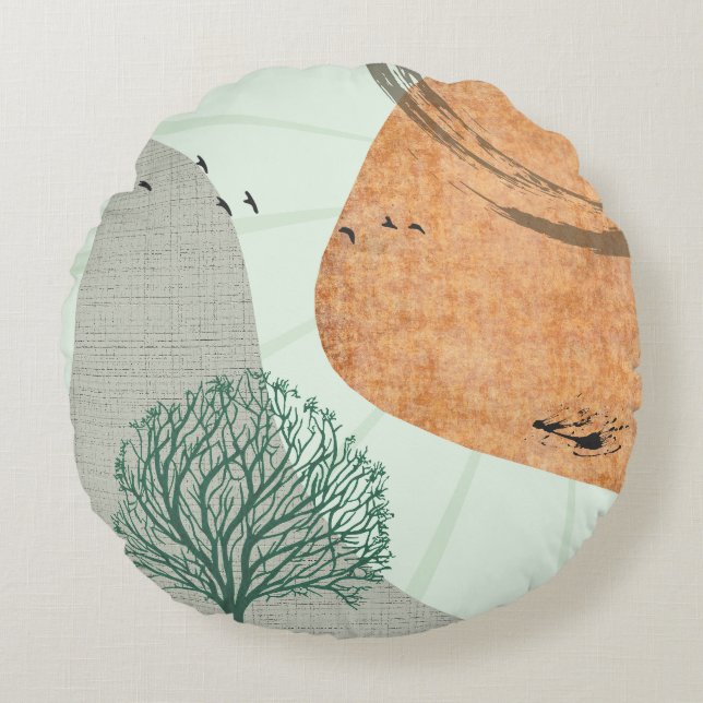 Boho Tree Sierkussen Rond Kussen (Voorkant)