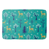 Boho Trees Gold Deers Modern Badmat (Voorkant)