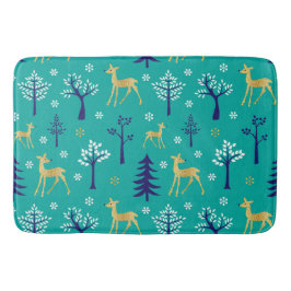 Boho Trees Gold Deers Modern Badmat