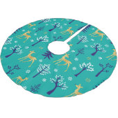 Boho Trees Gold Deers Modern Kerstboom Rok (Gekanteld)