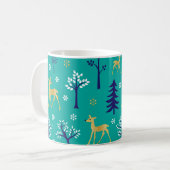 Boho Trees Gold Deers Modern Koffiemok (Voorkant links)