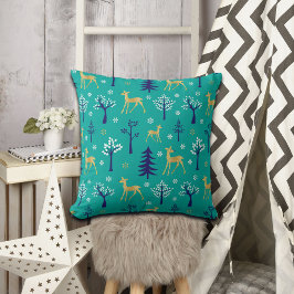 Boho Trees Gold Deers Modern Kussen
