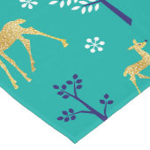 Boho Trees Gold Deers Modern Lange Tafelloper (Hoek)