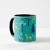 Boho Trees Gold Deers Modern Mok (Voorkant links)