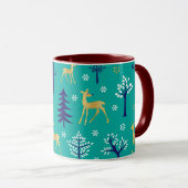 Boho Trees Gold Deers Modern Mok (Voorkant rechts)