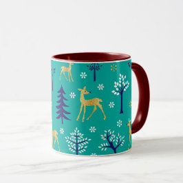 Boho Trees Gold Deers Modern Mok