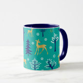 Boho Trees Gold Deers Modern Mok (Voorkant rechts)