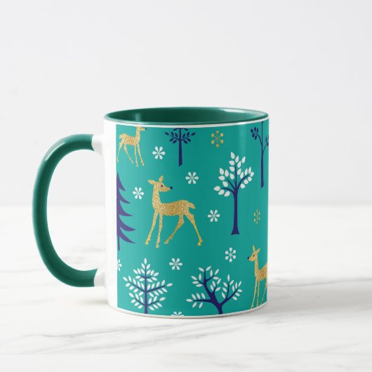 Boho Trees Gold Deers Modern Mok (Links)
