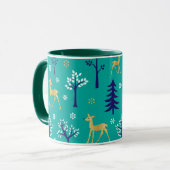Boho Trees Gold Deers Modern Mok (Voorkant links)