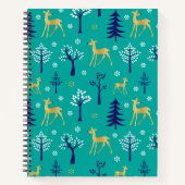 Boho Trees Gold Deers Modern Notitieboek (Voorkant)