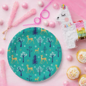 Boho Trees Gold Deers Modern Papieren Bordje (Feest)