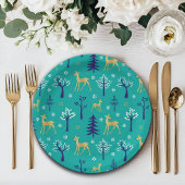 Boho Trees Gold Deers Modern Papieren Bordje