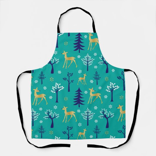 Boho Trees Gold Deers Modern Schort (Voorkant)