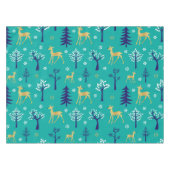 Boho Trees Gold Deers Modern Tafelkleed (Voorkant (Horizontaal))